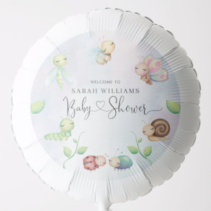 Whimsical A Little Love Bug Rainbow Baby Shower Balloon