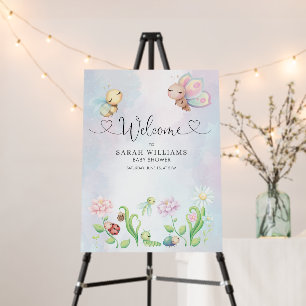 Whimsical A Little Love Bug Rainbow Welcome Foam Board