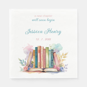 Whimsical A New Chapter Book Bridal Shower Napkins
