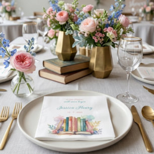 Whimsical A New Chapter Book Bridal Shower Napkins
