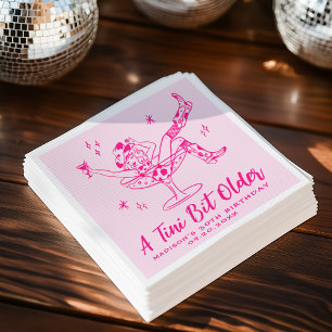 Whimsical A Tini Bit Older Hot Pink Birthday Party Napkins