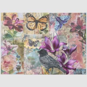 Whimsical Abstract Art Collage Decoupage Tissue Paper