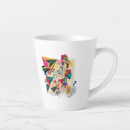 Whimsical Abstract Bird Flight Latte Mug