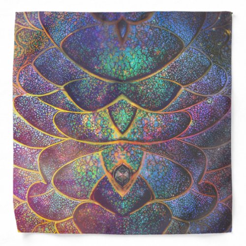 Whimsical Abstract Dragon Scales Cool Fractal Art Bandana