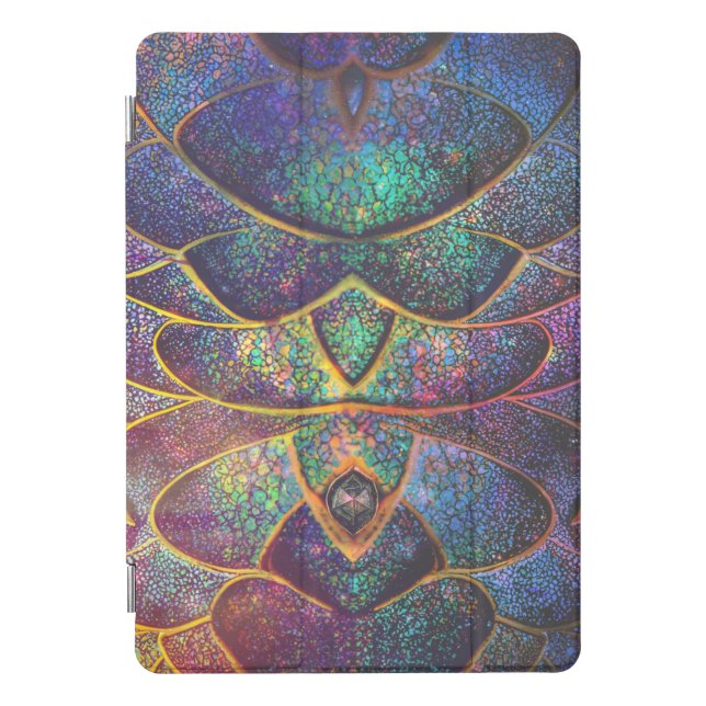 Whimsical Abstract Dragon Scales Cool Fractal Art iPad Pro Cover (Front)