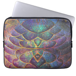 Whimsical Abstract Dragon Scales Cool Fractal Art Laptop Sleeve