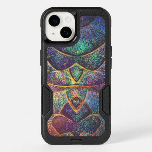 Whimsical Abstract Dragon Scales Cool Fractal Art OtterBox iPhone 14 Case