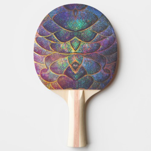 Whimsical Abstract Dragon Scales Cool Fractal Art Ping Pong Paddle