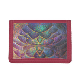 Whimsical Abstract Dragon Scales Cool Fractal Art Trifold Wallet