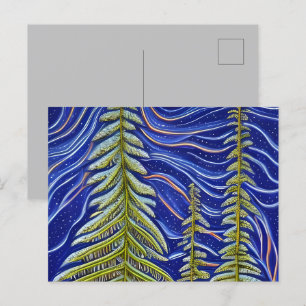  Whimsical Abstract Evergreens  Postcard