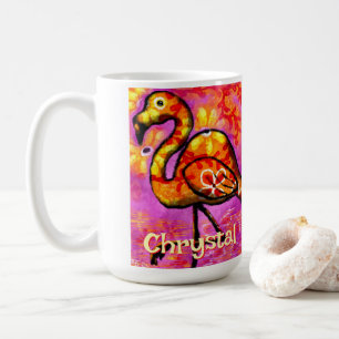  Whimsical Abstract Flamingo Bird Personalized Coffee Mug