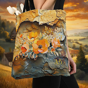 Whimsical Abstract Floral Autumn Tote Bag