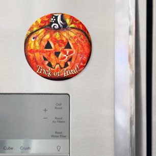 Whimsical Abstract Jack O Lantern Personalized Magnet