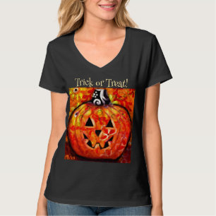 Whimsical Abstract Jack O Lantern Personalized T-Shirt