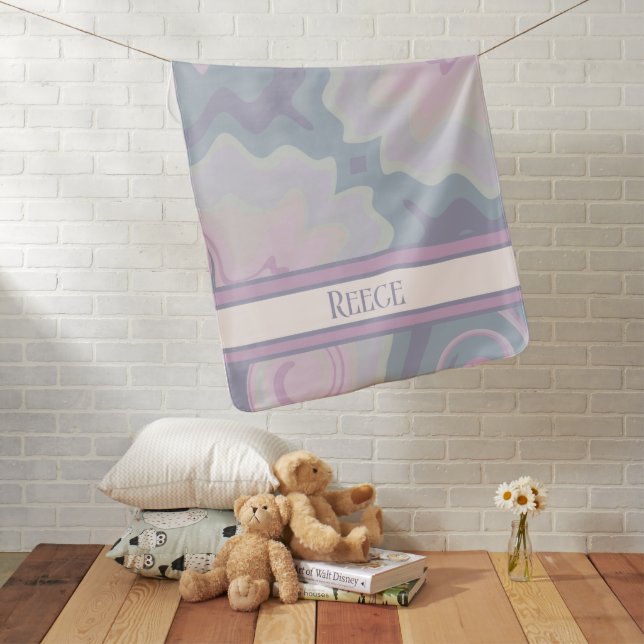 Whimsical Abstract Purple Pastel Unisex Baby Blanket (In Situ)