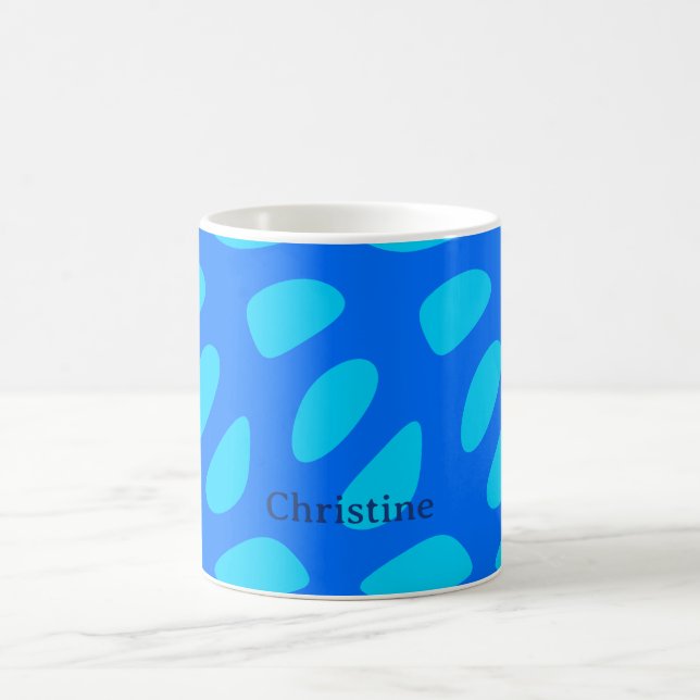 Whimsical Abstract Teardrop Shapes Pattern Coffee Mug (Center)