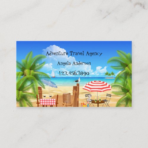 Whimsical Adventure Travel Agency Business Card