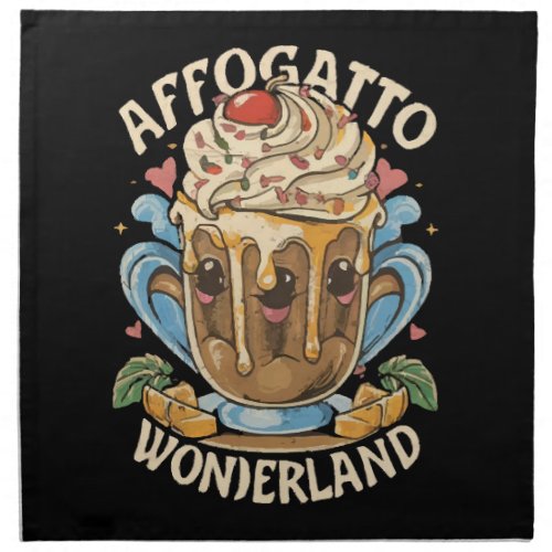 Whimsical Affogato Wonderland Affogato Coffee Cloth Napkin