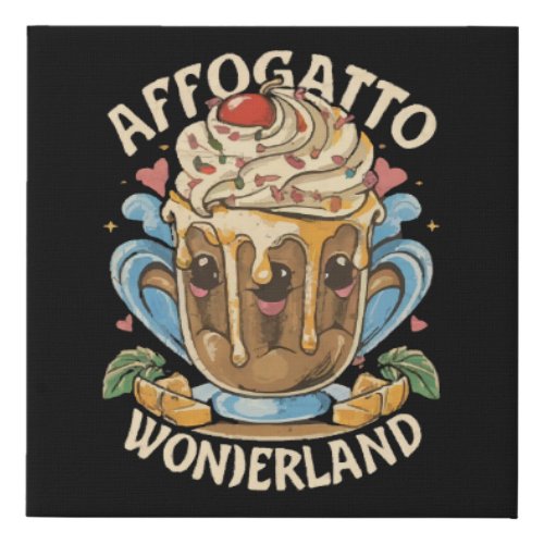 Whimsical Affogato Wonderland Affogato Coffee Faux Canvas Print