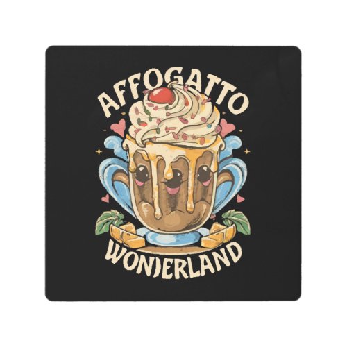Whimsical Affogato Wonderland Affogato Coffee Metal Print
