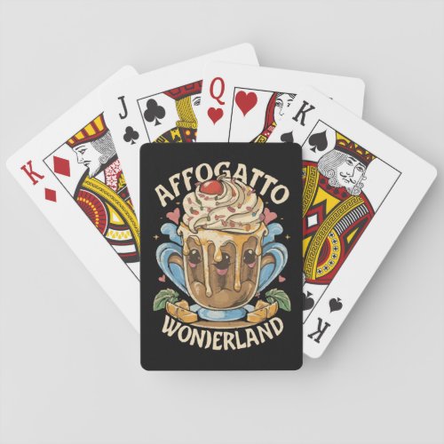 Whimsical Affogato Wonderland Affogato Coffee Playing Cards