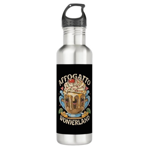 Whimsical Affogato Wonderland Affogato Coffee Stainless Steel Water Bottle