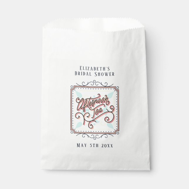Whimsical Afternoon Tea Favor Bags (Front)