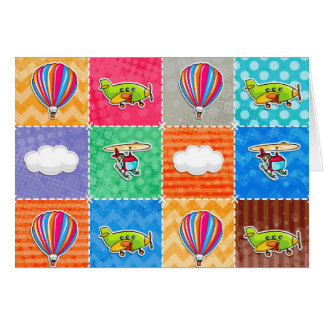 Whimsical Airplane, Helicopter, & Hot Air Balloon Cards
