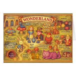 Whimsical Alice Adventures in Wonderland Map Cards