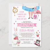 Whimsical Alice in Wonderland Baby Shower by Mail Invitation (Front)