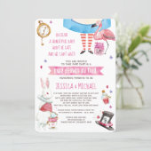 Whimsical Alice in Wonderland Baby Shower by Mail Invitation (Standing Front)