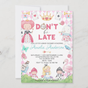 Whimsical Alice in Wonderland Baby Shower Invitation