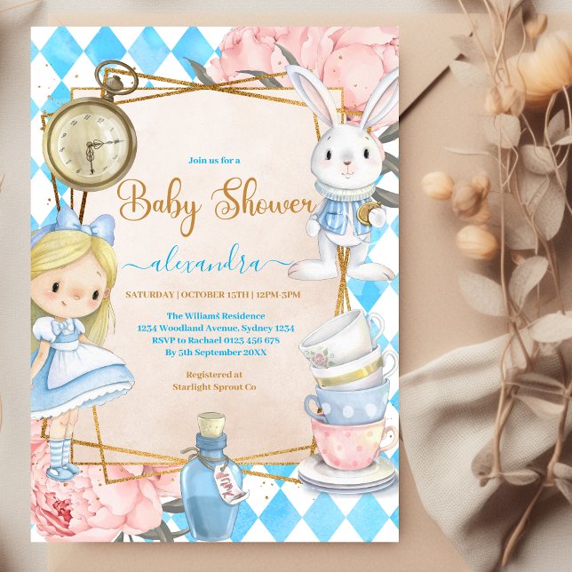 Whimsical Alice in Wonderland Baby Shower Invitation (Creator Uploaded)