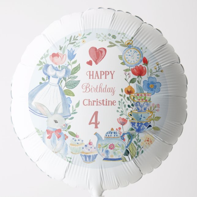 Whimsical Alice in Wonderland  Balloon (Front)