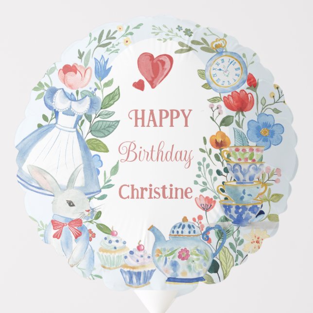 Whimsical Alice in Wonderland  Balloon (Front)