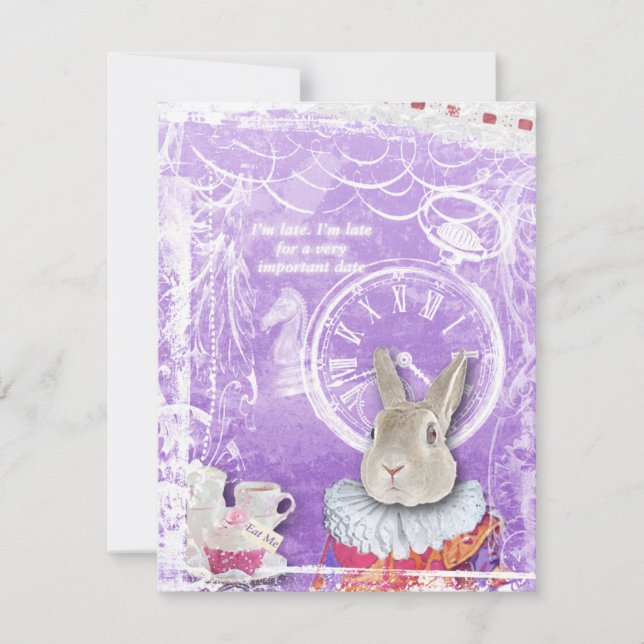 Whimsical Alice in Wonderland Collage Baby Shower Invitation (Front)