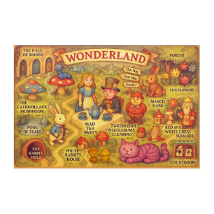 Whimsical Alice in Wonderland Map Acrylic Print