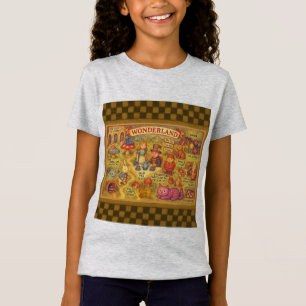 Whimsical Alice in Wonderland Map T-Shirt