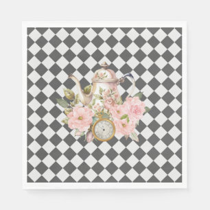 Whimsical Alice Mad Hatter Wonderland Birthday Napkins