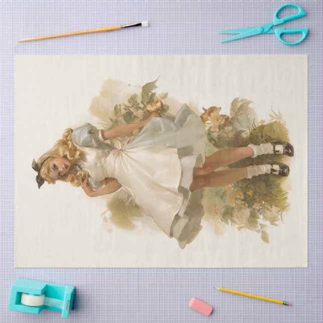 Whimsical Alice Vintage Fairy Tale Tissue Paper (Craft)