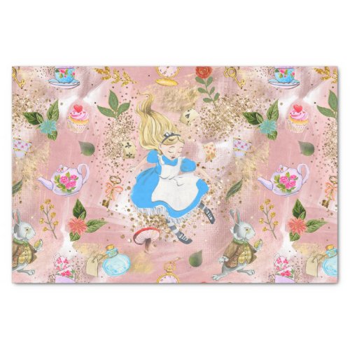 Whimsical Alices Adventures in Wonderland Fun Tissue Paper