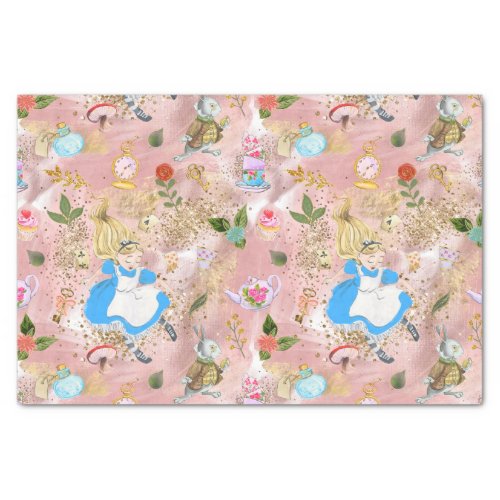 Whimsical Alices Adventures in Wonderland Fun Tissue Paper