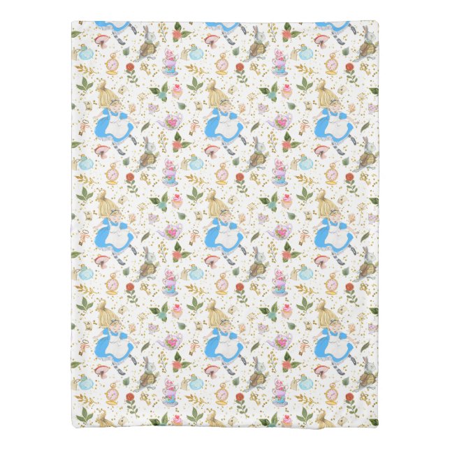 Whimsical Alice's Adventures in Wonderland Party  Duvet Cover (Back)