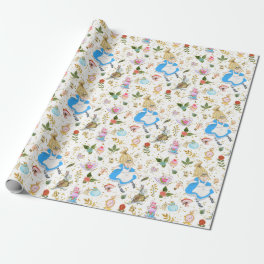 Whimsical Alice's Adventures in Wonderland Party Wrapping Paper