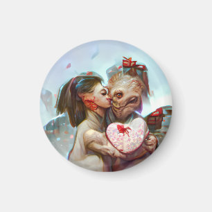 Whimsical Alien Romance Magnet