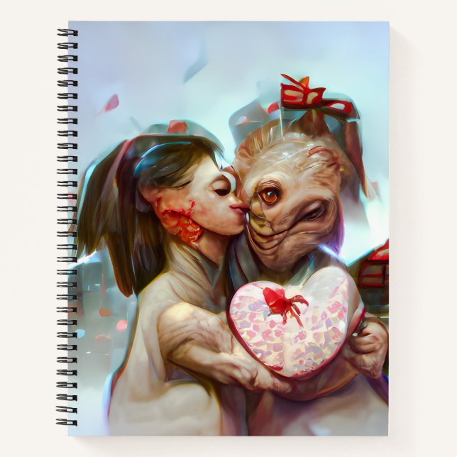 Whimsical Alien Romance Notebook (Front)