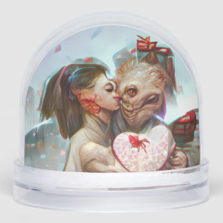 Whimsical Alien Romance Snow Globe