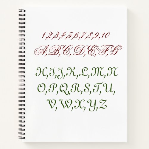 Whimsical Alphabet Adventure A_Z Spiral Notebook