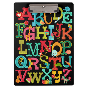 Whimsical Alphabet Clipboard