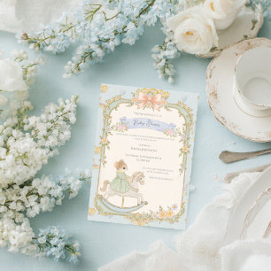 Whimsical Amusement Park Carousel Baby Shower Invitation
